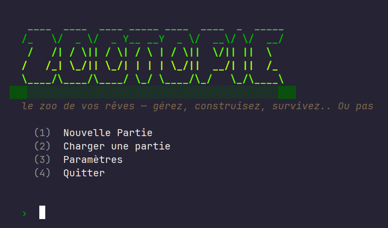 Menu principal ZOOTopie